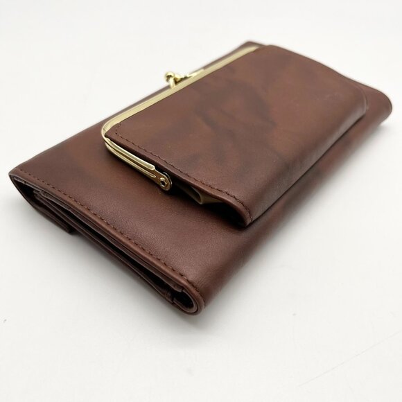 Julia Buxton Brown Leather Heiress Checkbook Wallet - Picture 8 of 10